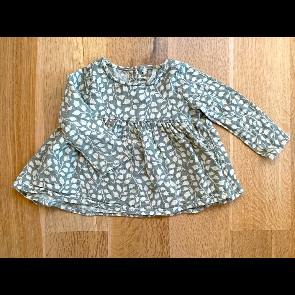 Rylee + Cru teal leaf blouse